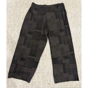 Travelers Chico's Pants Black / Brown Elastic Waist Crop Capri Pullons XL (3)